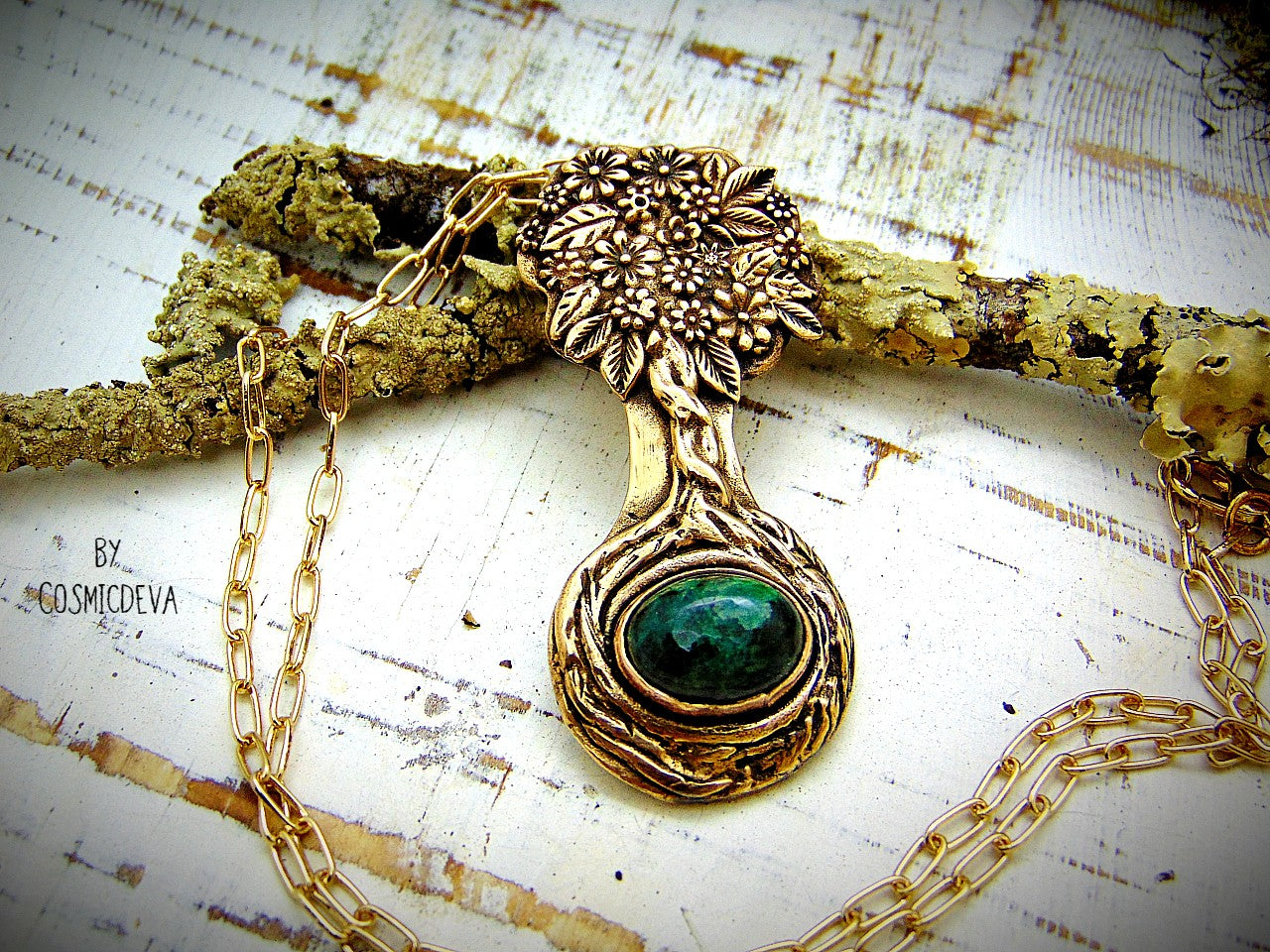 Express your love of life and nature with this intricately-crafted Tree of Life pendant necklace. Handcrafted from solid bronze with a beautiful emerald stone at its root, this unique piece of jewelry celebrates togetherness, growth, and individuality. Give yourself or a loved one the enduring gift of its timeless symbolism.
