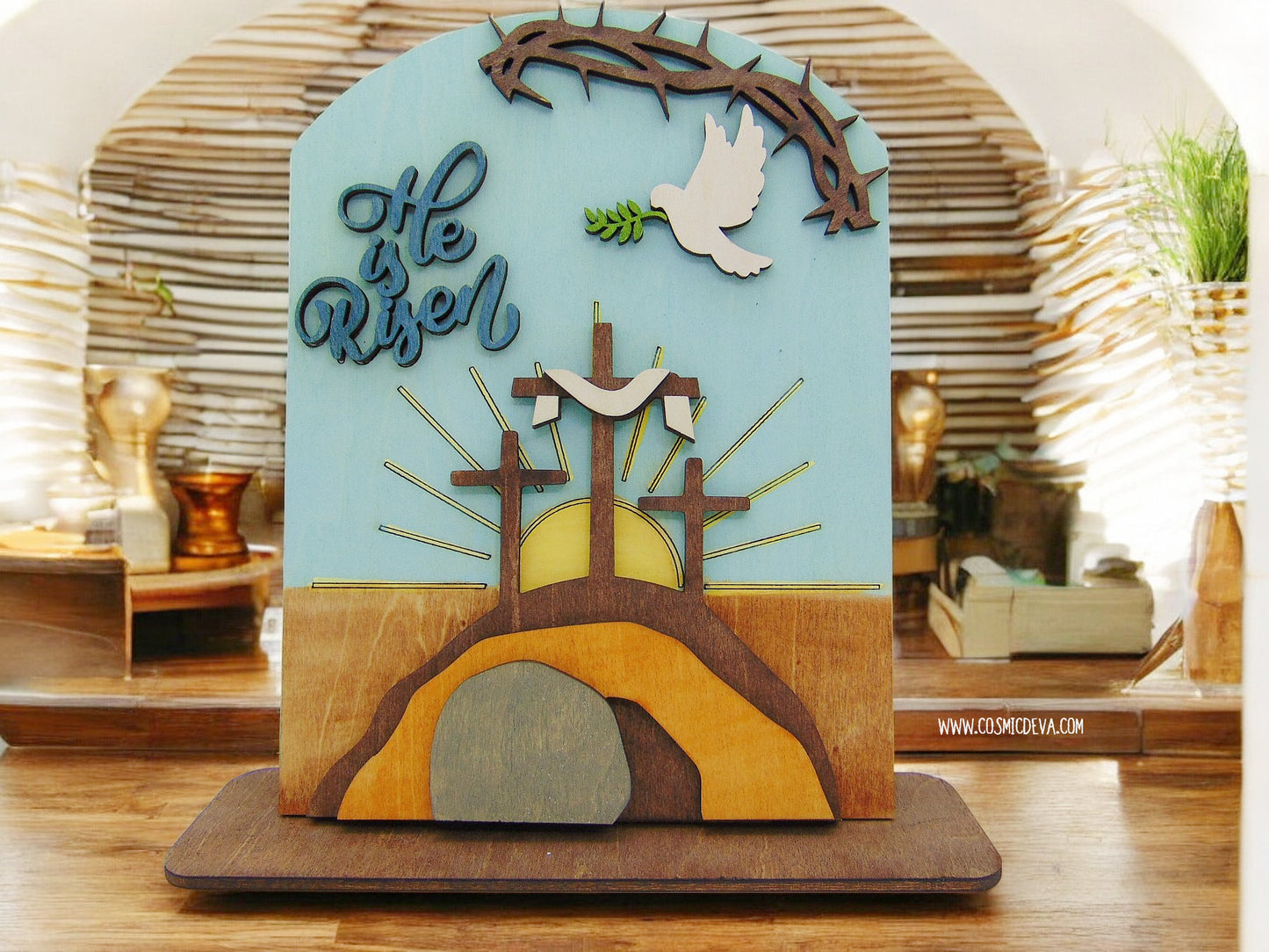 Empty Tomb - He is Risen - Easter Décor, Religious Display - CosmicDeva