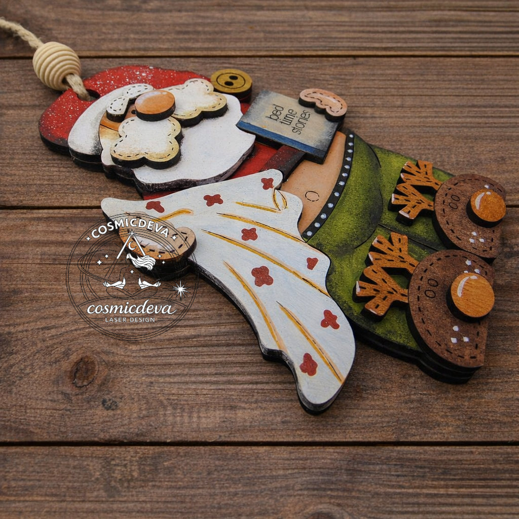 Wooden Snowman Christmas Ornament with Scarf and Hat • Wood Blanks, Ready to Paint or Hand Painted • DIY Holiday Craft • Layered Wood Ornament - CosmicDeva