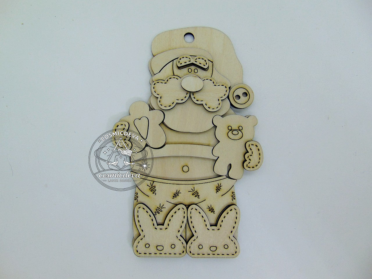 Wooden Snowman Christmas Ornament with Scarf and Hat • Wood Blanks, Ready to Paint or Hand Painted • DIY Holiday Craft • Layered Wood Ornament - CosmicDeva