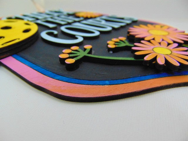 Bring pickleball charm into your home with this hand painted wooden pickleball paddle wall sign, featuring 3D floral details and the cut out phrase “Check the Courts.” Available finished or as a DIY craft kit, this lightweight 3mm laser cut paddle makes the perfect wall hanger for pickleball obsessed fans, players, and gift givers.