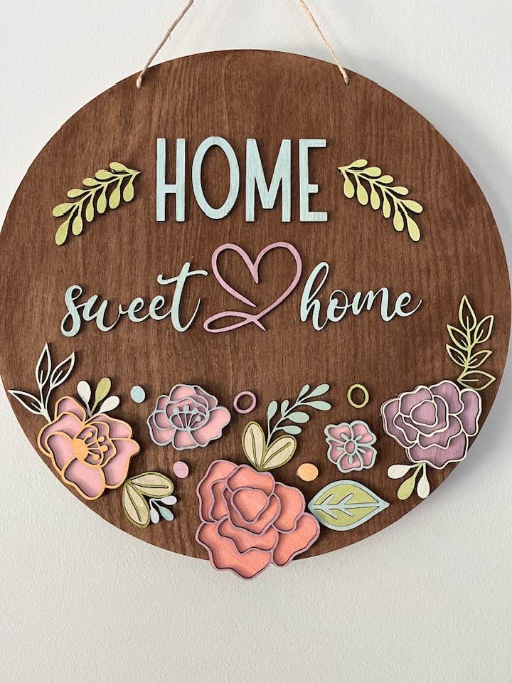 W-003 Home Sweet Home Floral Door Hanger - CosmicDeva
