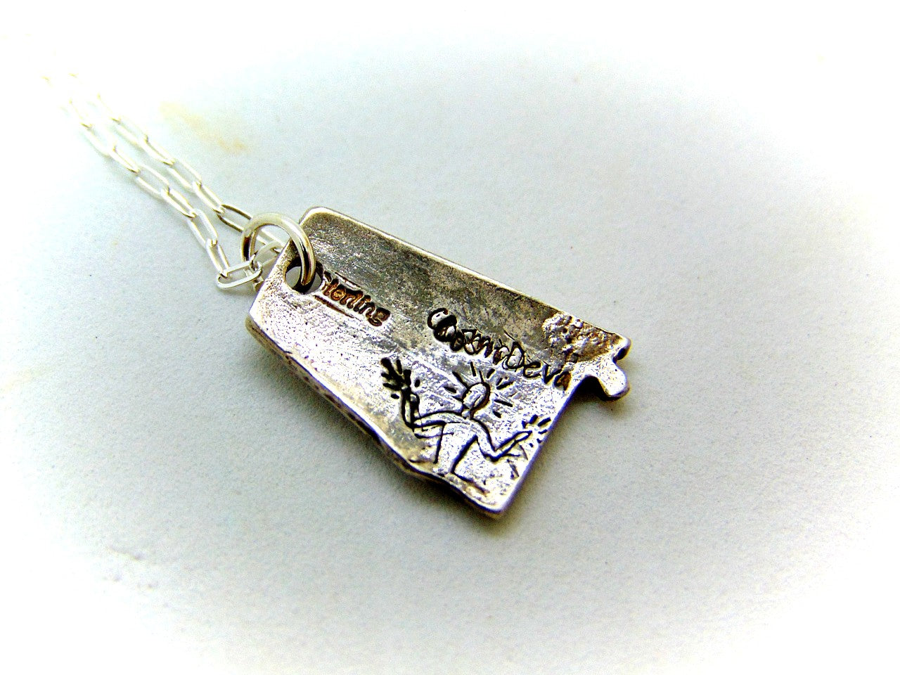 Alabama Love State Dainty Charm Sterling Silver Necklace - CosmicDeva
