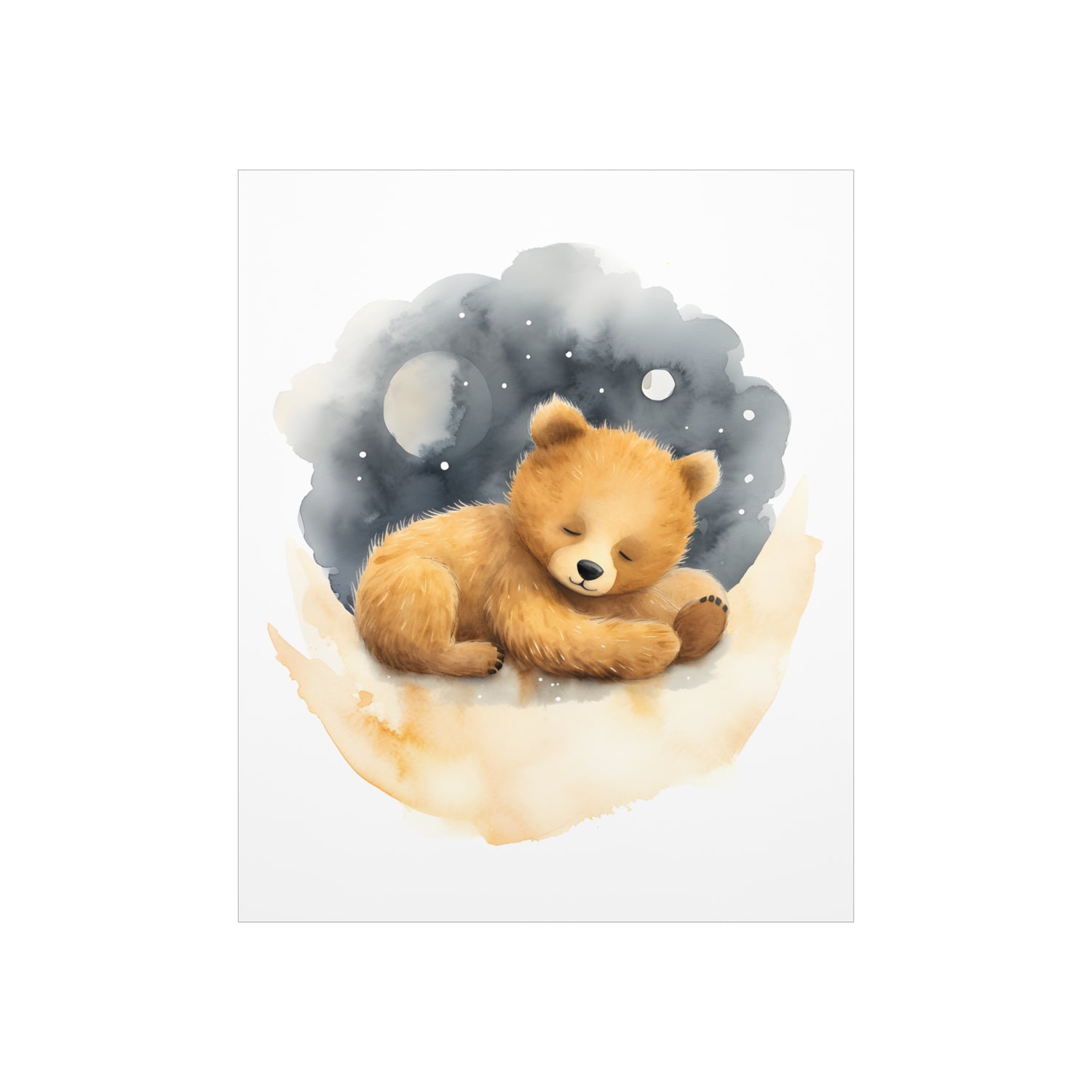 Teddy Bear Print, Bear Nursery Decor, Baby Boy Print, Nursery Wall Art, Moon and Stars, Lovable Teddy, Nursery Decor, Nursery Wall Art. - CosmicDeva