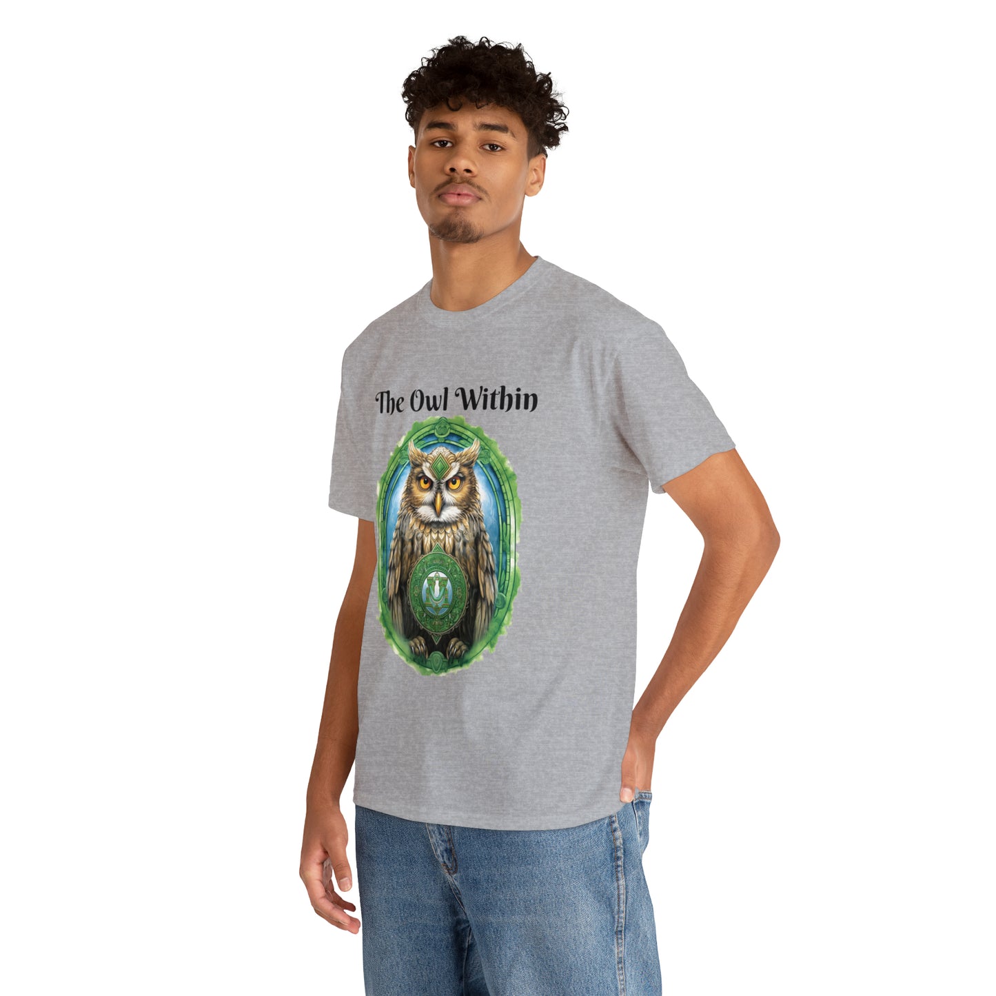 Mystic Totem Animal Spirit Owl -Unisex Heavy Cotton Tee, T-shirt