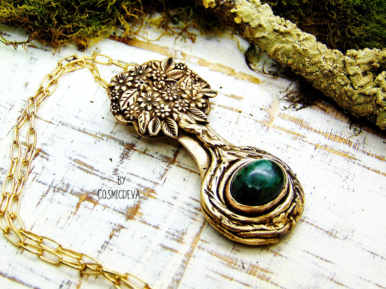 Express your love of life and nature with this intricately-crafted Tree of Life pendant necklace. Handcrafted from solid bronze with a beautiful emerald stone at its root, this unique piece of jewelry celebrates togetherness, growth, and individuality. Give yourself or a loved one the enduring gift of its timeless symbolism.