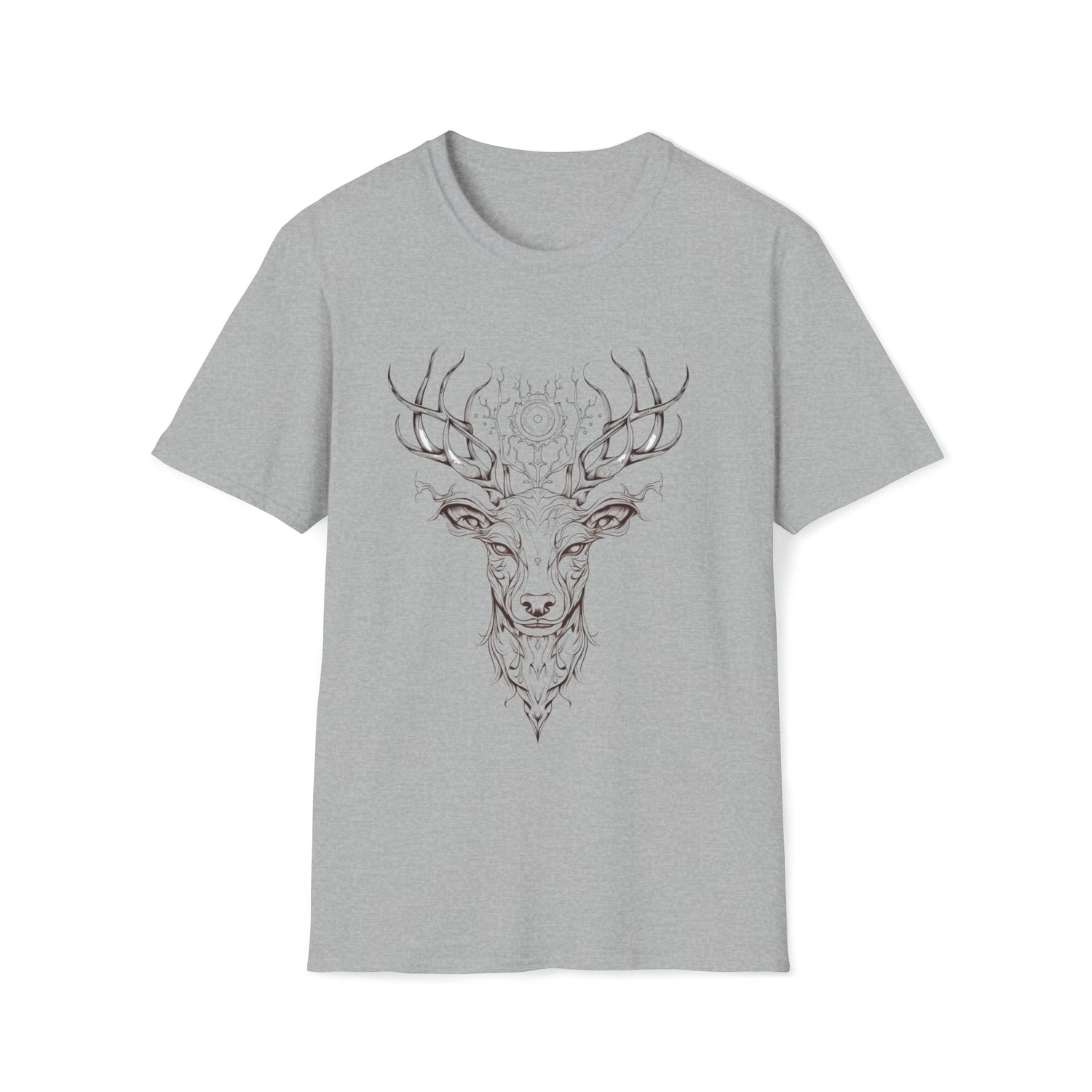 Spiritual Antler Deer Minimalistic T-Shirt, - CosmicDeva