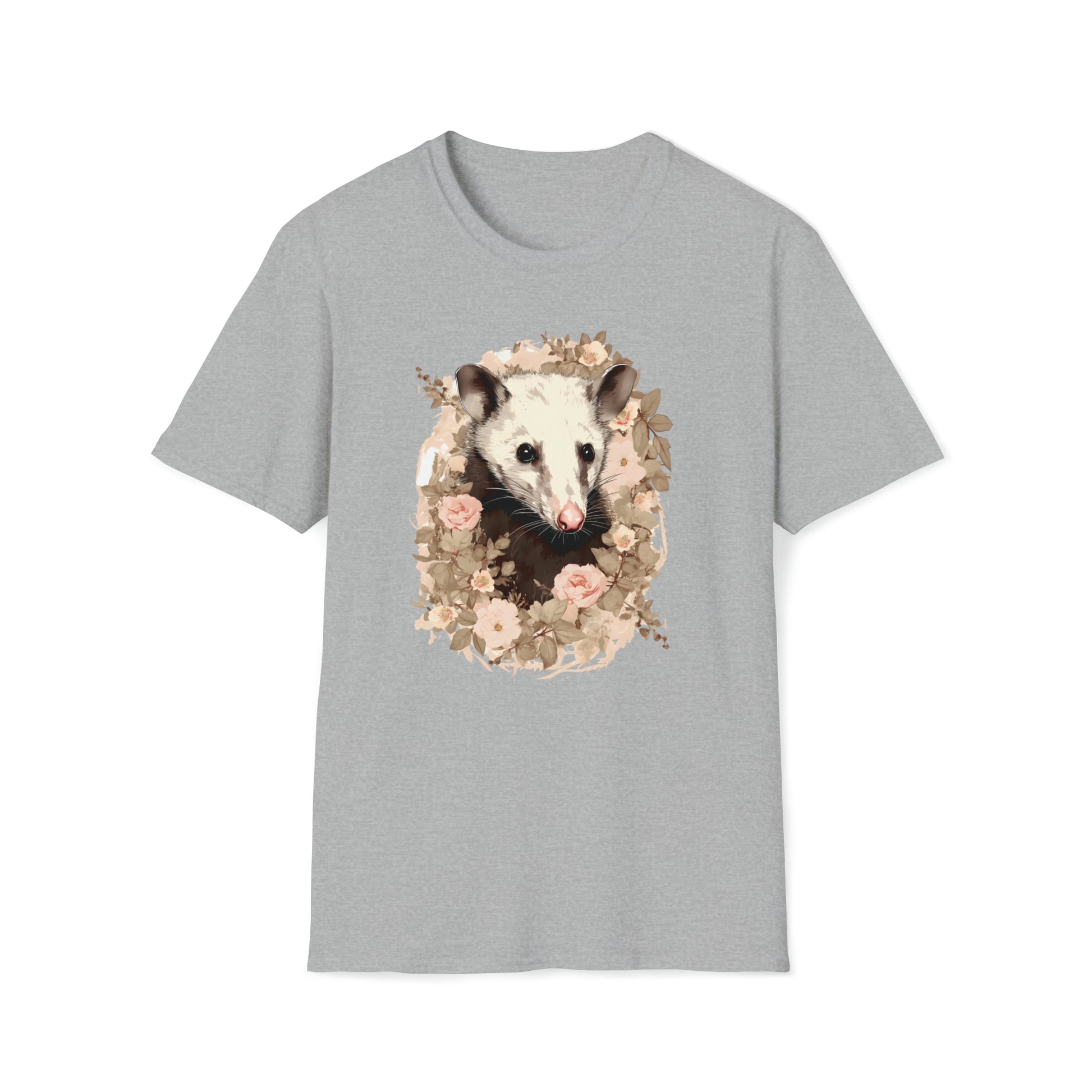 Opossum Floral Vintage Design T-Shirt - CosmicDeva