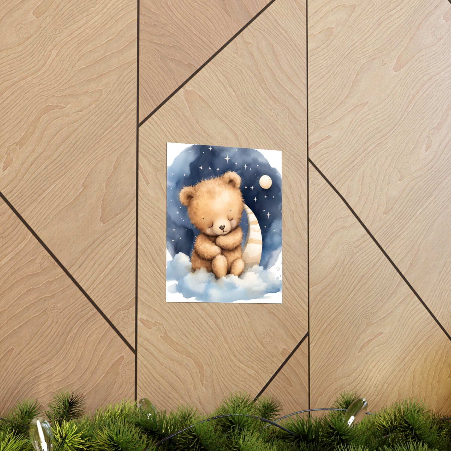 Sleeping Bear, Baby Room Wall Art, Nursery Decor, Bear Nursery Decor, sleeping animals, Animals Nursery Art, Nursery Décor,Teddy Bear Print - CosmicDeva