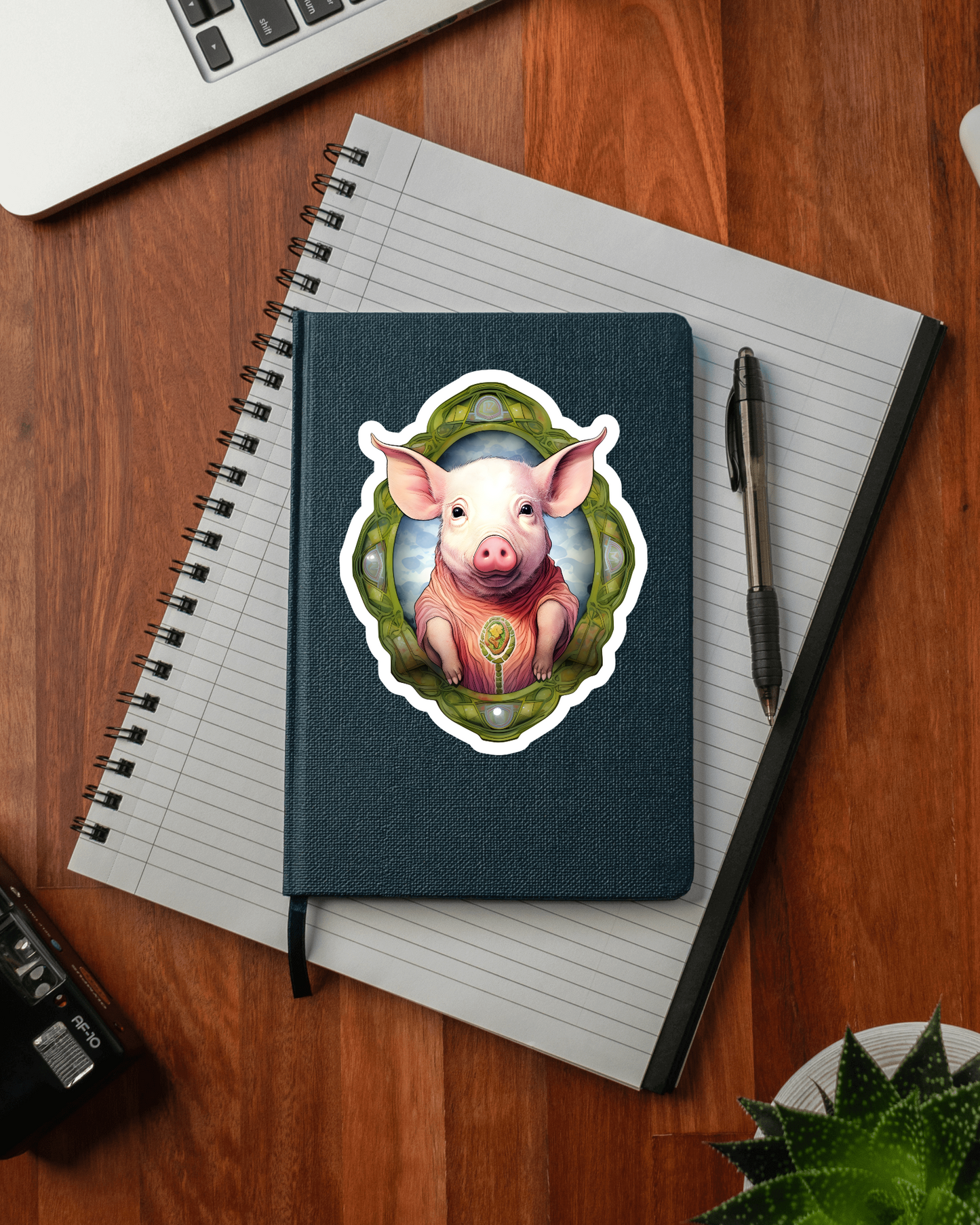 Cute Pig PNG, Farm animal, digital file - CosmicDeva