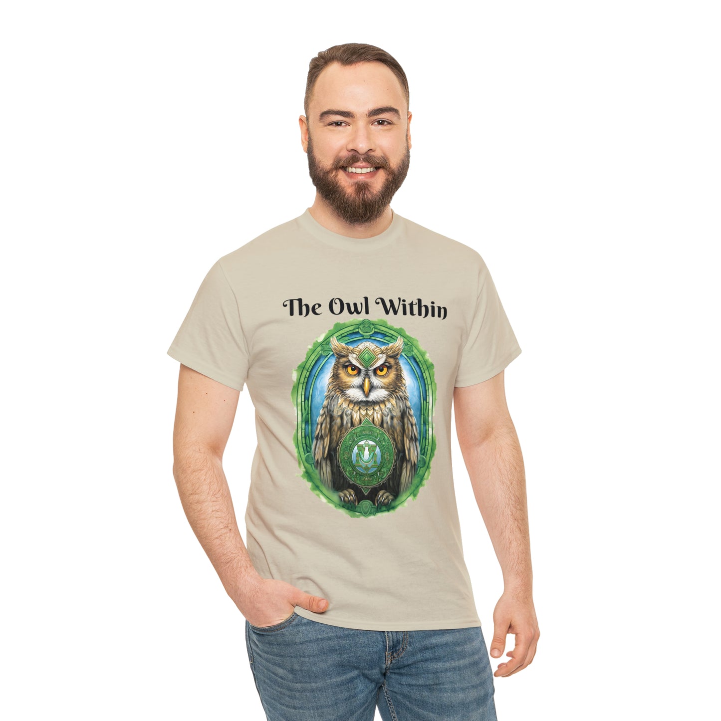 Mystic Totem Animal Spirit Owl -Unisex Heavy Cotton Tee, T-shirt