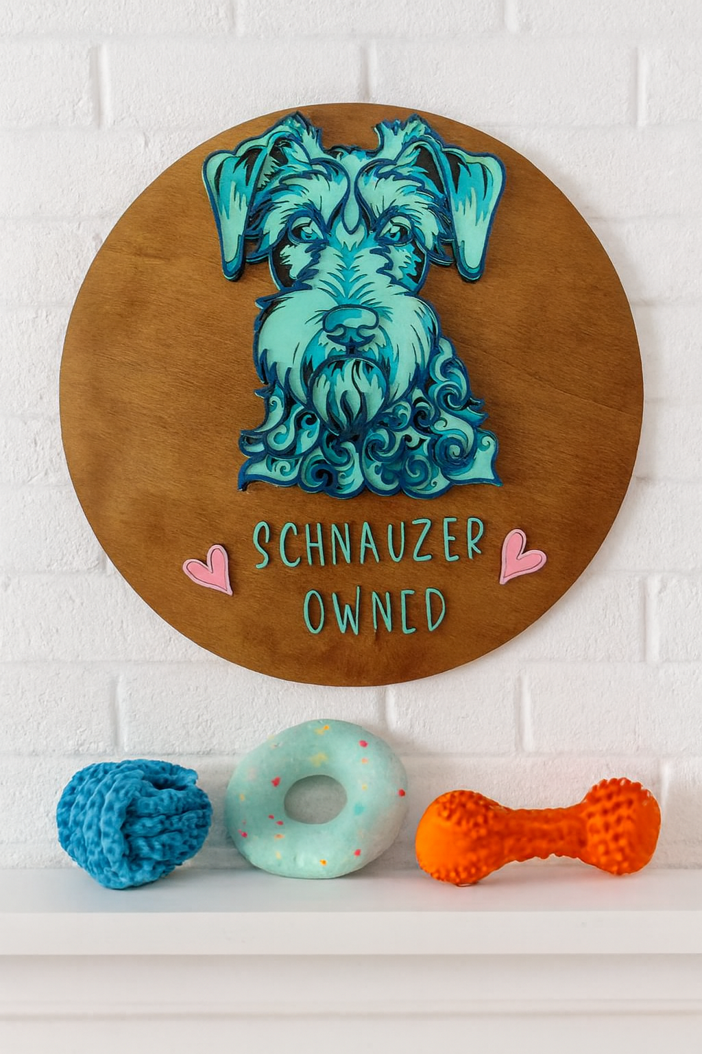 Schnauzer Dog Wall Décor, Layered 3D Personalized – made to order, Dog accessories - CosmicDeva