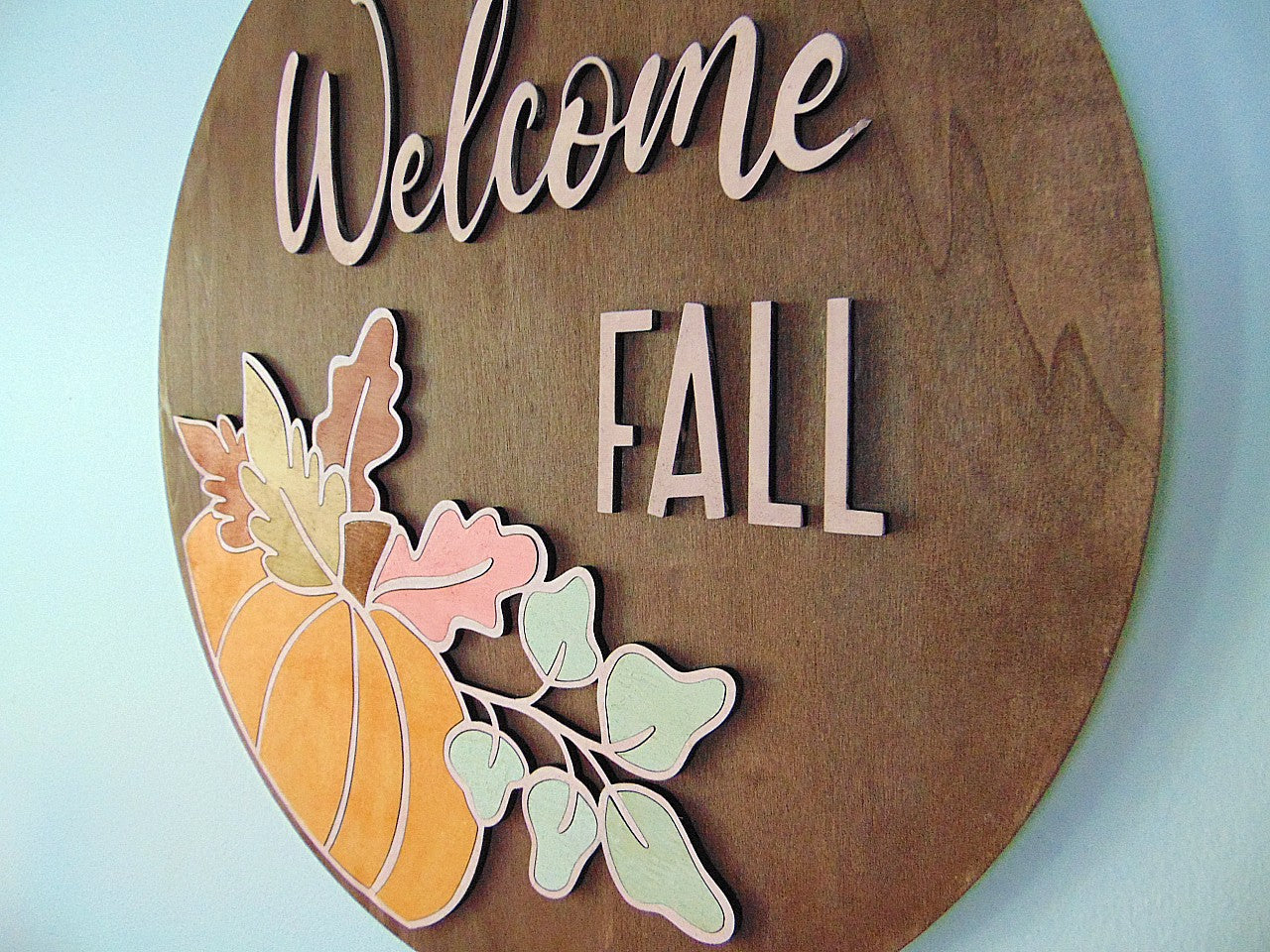 Welcome Fall Pumkin Door Hanger, MADE TO ORDER - Welcome Fall Sign