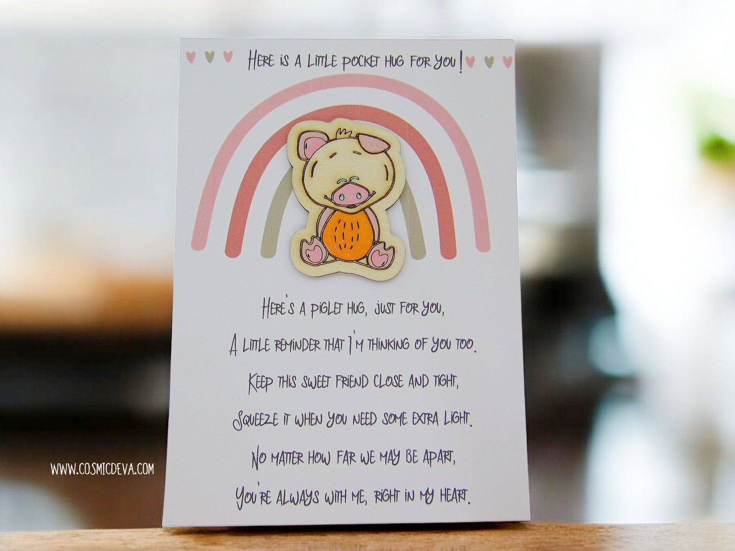 Little Wooden Pocket Hug - Cute Animal Designs