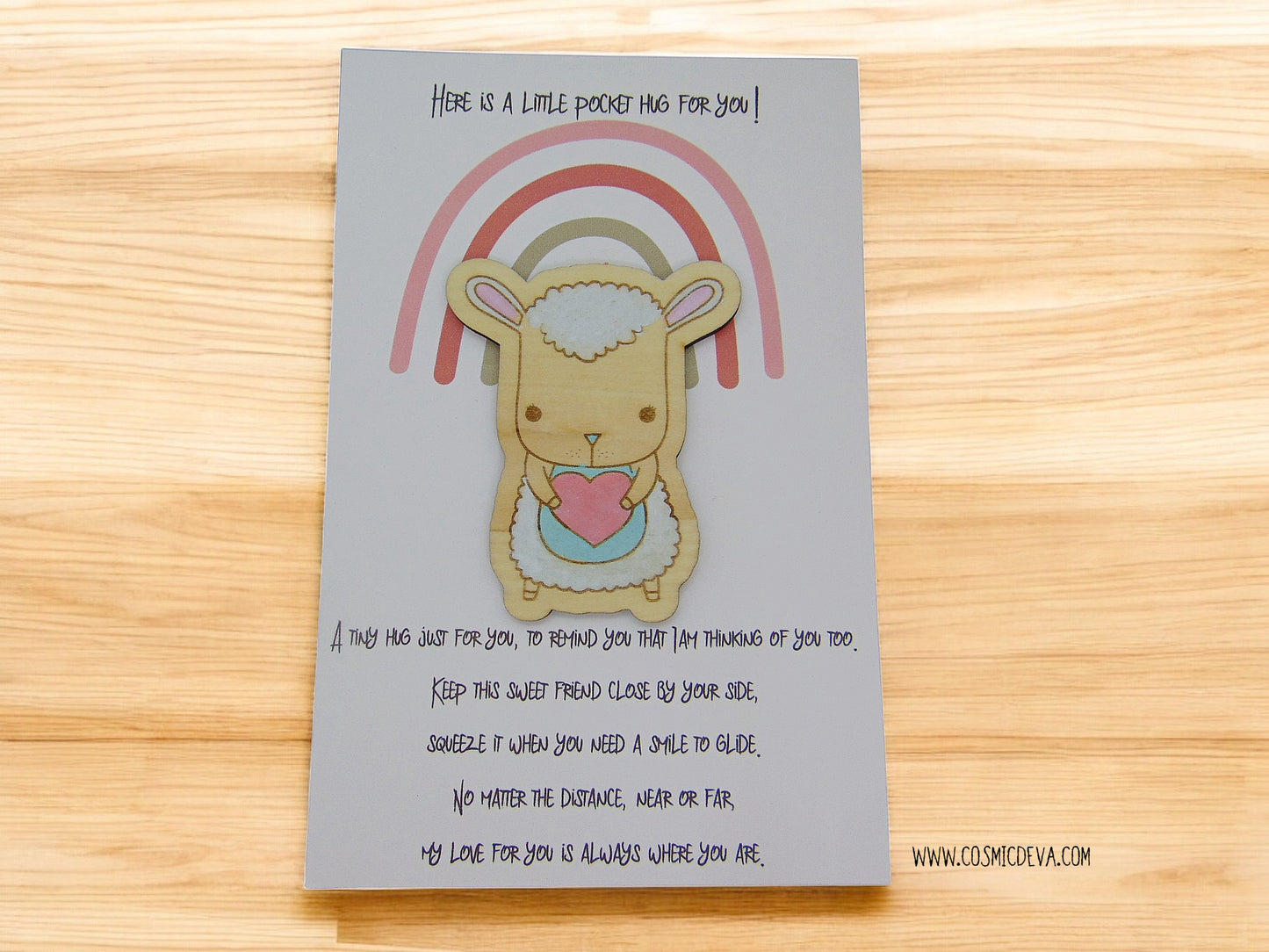 Little Wooden Pocket Hug - Cute Animal Designs