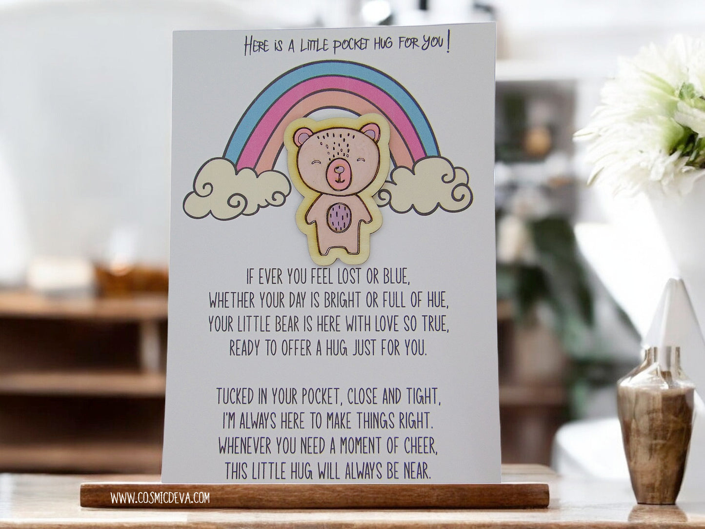 Little Wooden Pocket Hug - Cute Animal Designs