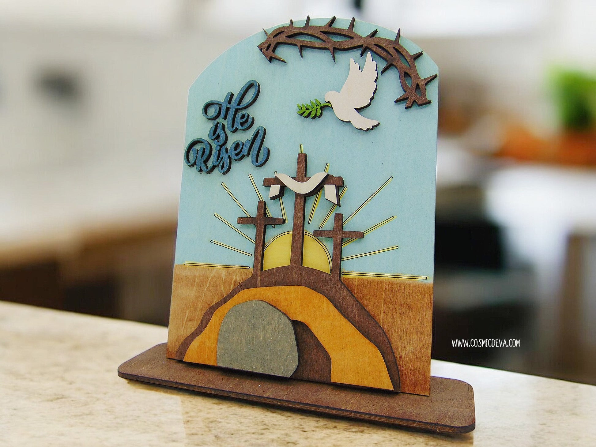 Empty Tomb - He is Risen - Easter Décor, Religious Display - CosmicDeva