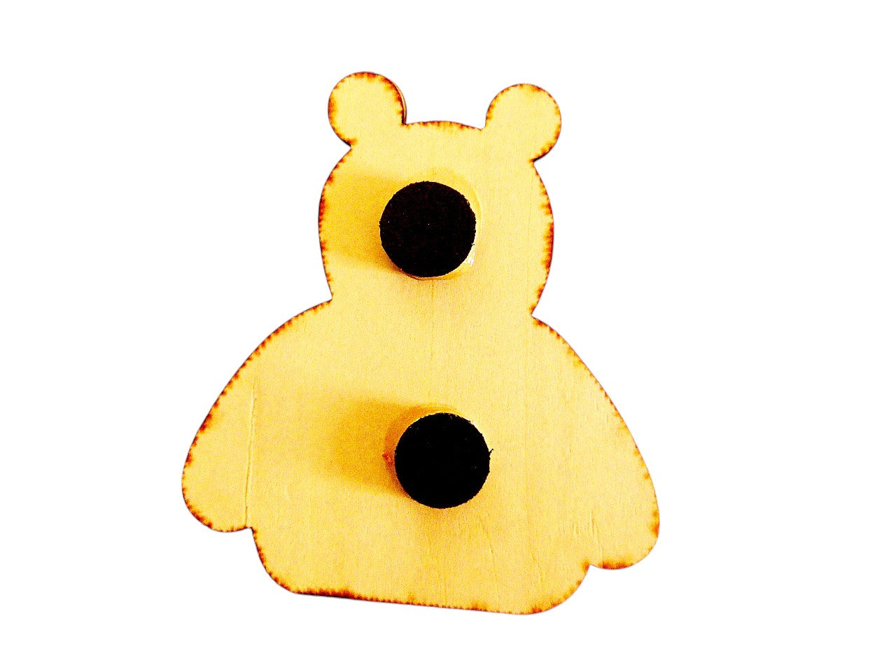 White Sitting Polar Bear with Heart – Handmade Wooden Magnet - CosmicDeva