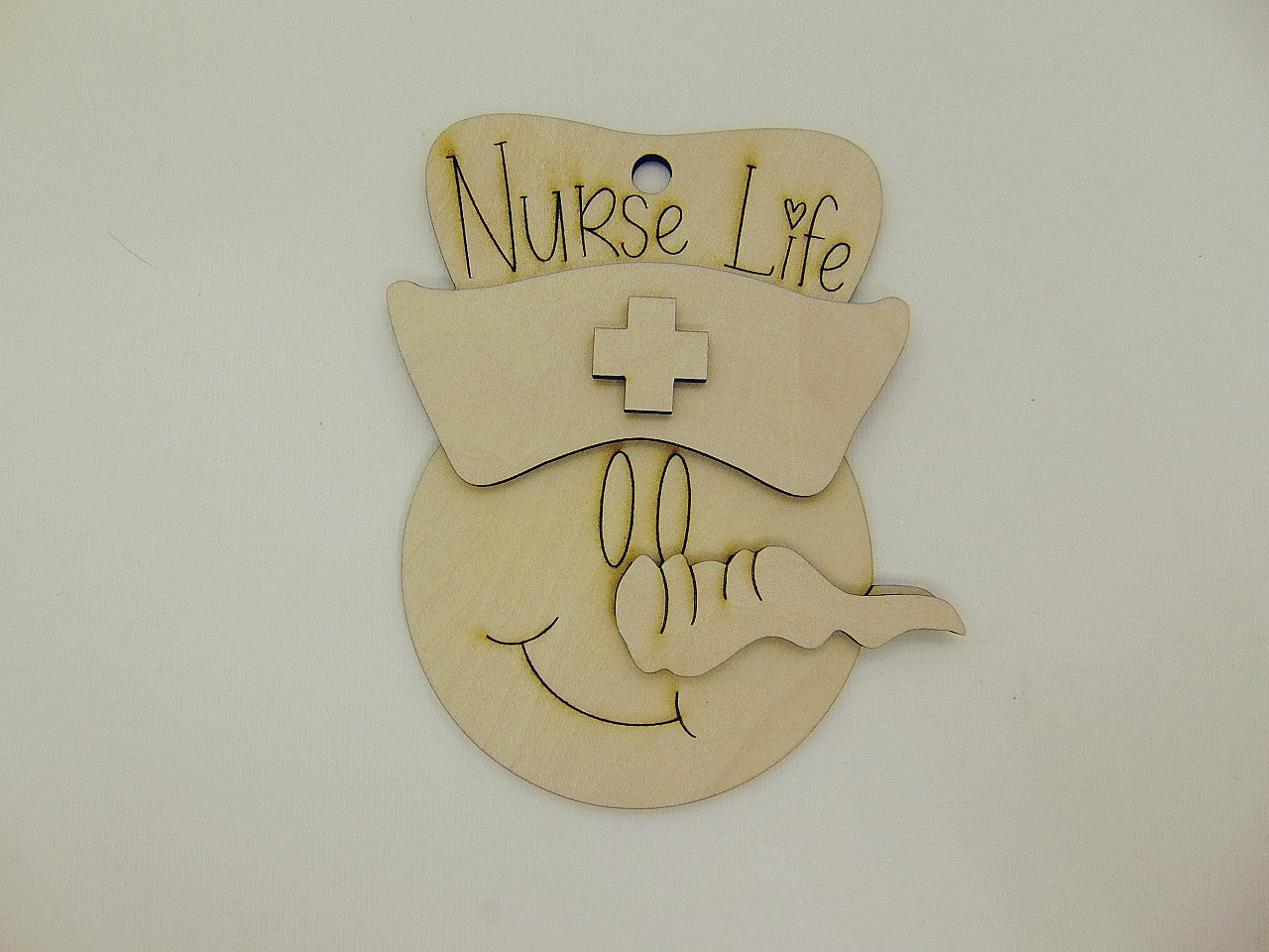 Wooden Nurse Snowman Christmas Ornament | Hand Painted Nurse Life Gift | Layered Basswood Holiday Decor - CosmicDeva