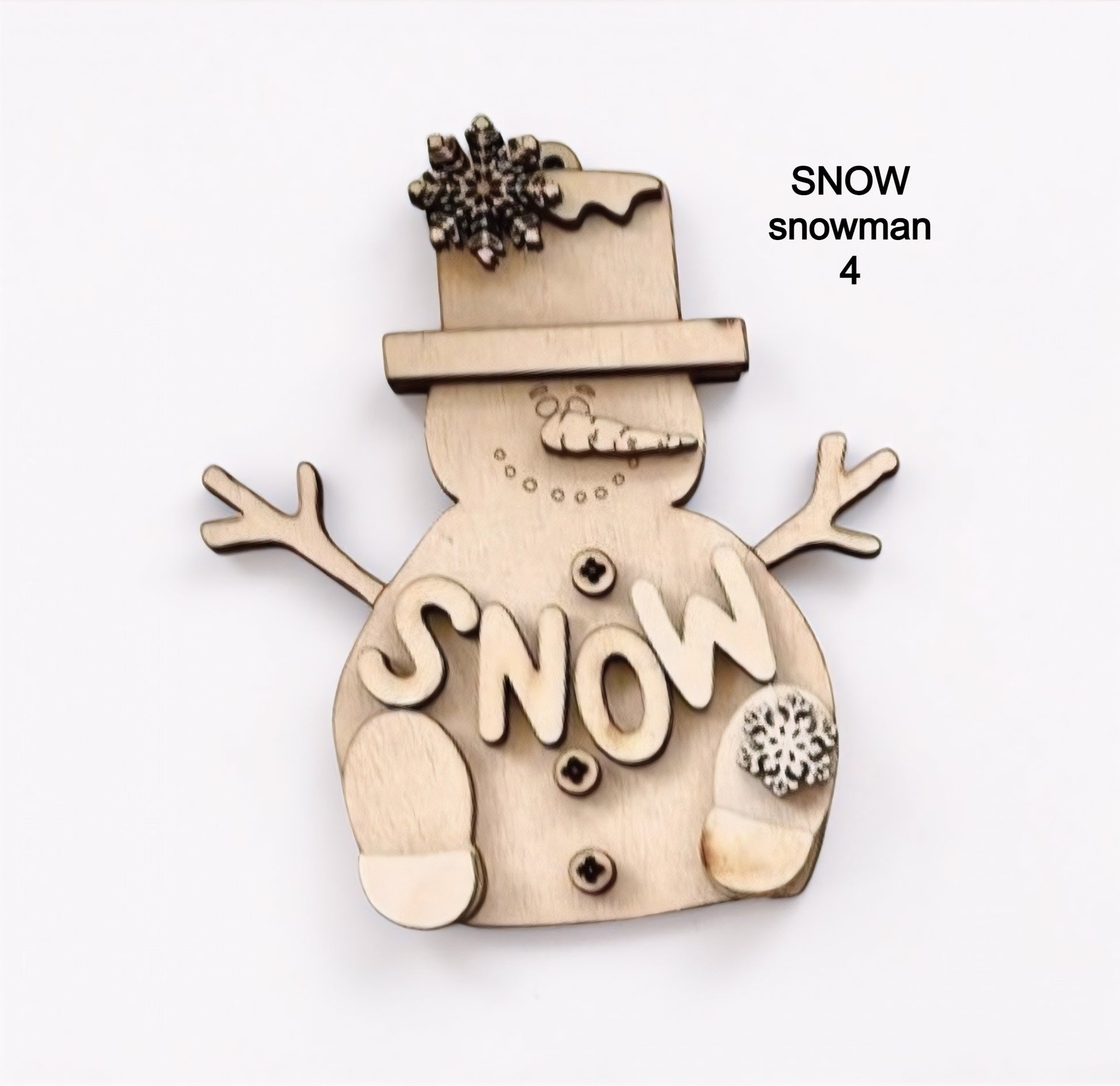 Ready to Paint Snowman Christmas Ornament. Unfinished wood blank perfect for paint parties, family crafts, and DIY holiday décor. Easy to customize and ideal for kids and adults.