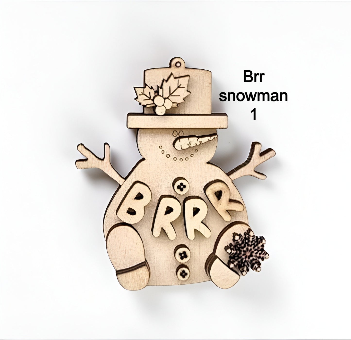 Ready to Paint Snowman Christmas Ornament. Unfinished wood blank perfect for paint parties, family crafts, and DIY holiday décor. Easy to customize and ideal for kids and adults.