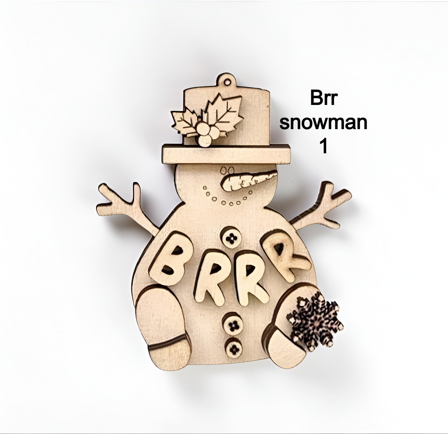 Ready to Paint Snowman Christmas Ornament. Unfinished wood blank perfect for paint parties, family crafts, and DIY holiday décor. Easy to customize and ideal for kids and adults.