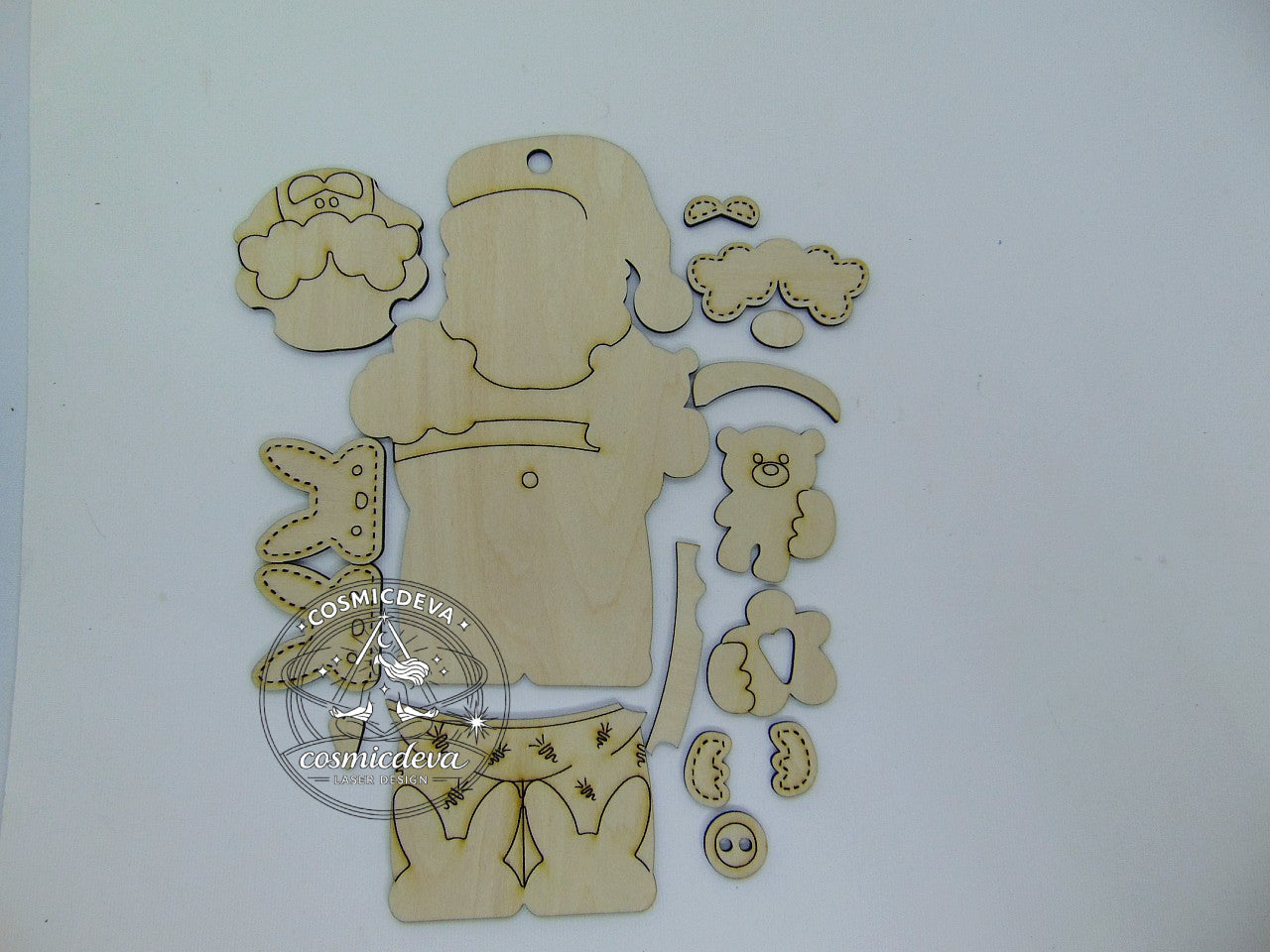 Wooden Snowman Christmas Ornament with Scarf and Hat • Wood Blanks,  Ready to Paint or Hand Painted • DIY Holiday Craft • Layered Wood Ornament  - CosmicDeva