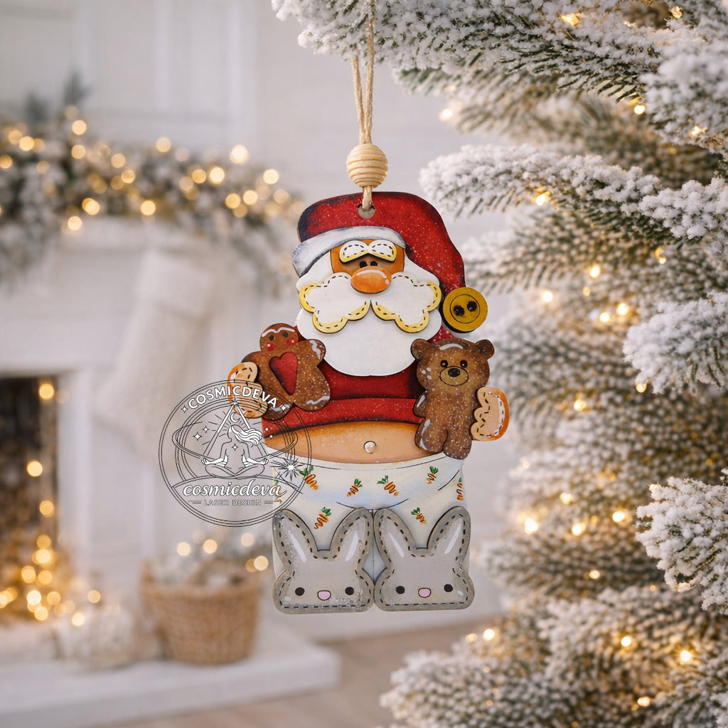 Wooden Snowman Christmas Ornament with Scarf and Hat • Wood Blanks,  Ready to Paint or Hand Painted • DIY Holiday Craft • Layered Wood Ornament  - CosmicDeva