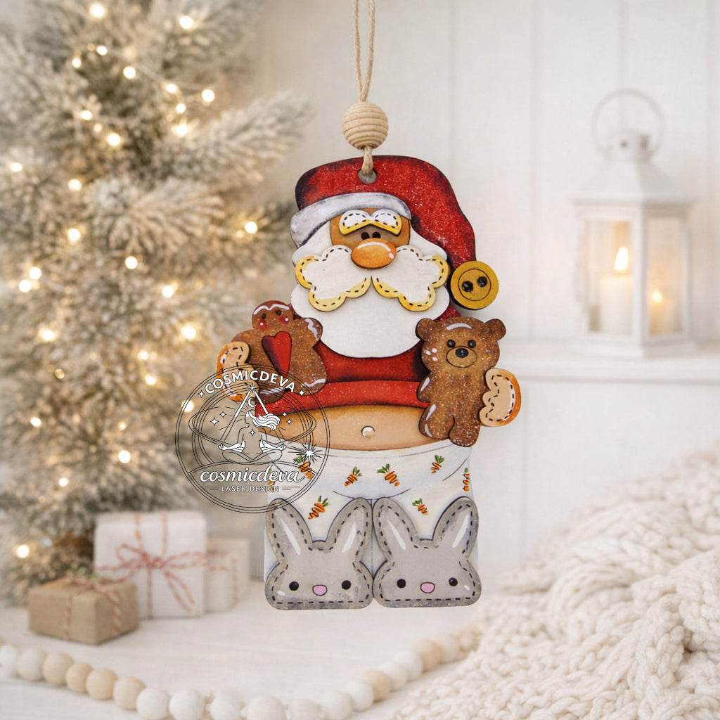 Wooden Snowman Christmas Ornament with Scarf and Hat • Wood Blanks,  Ready to Paint or Hand Painted • DIY Holiday Craft • Layered Wood Ornament  - CosmicDeva