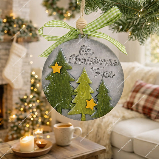 Bring a touch of artisan charm to your holiday decor with this handcrafted 3D layered Christmas ornament. this piece features a whimsical winter scene that adds depth and texture to your Christmas tree.
