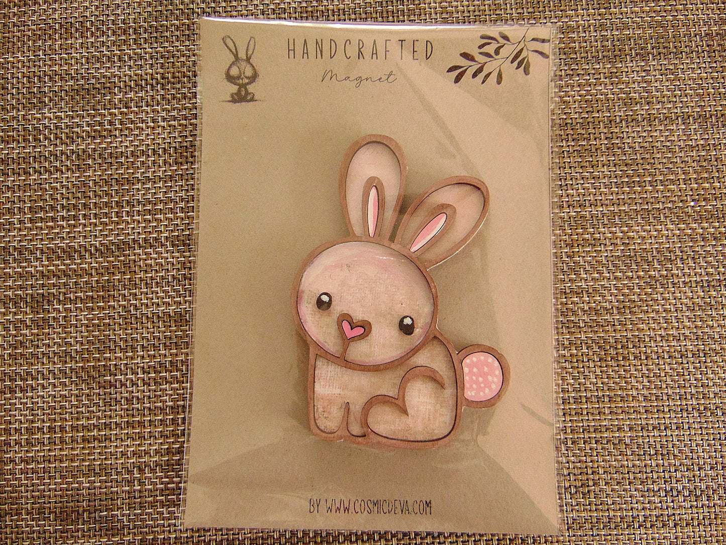 Super Cute Bunny Magnets – Handcrafted Wooden Bunny Fridge Magnet (Set of 1) - CosmicDeva