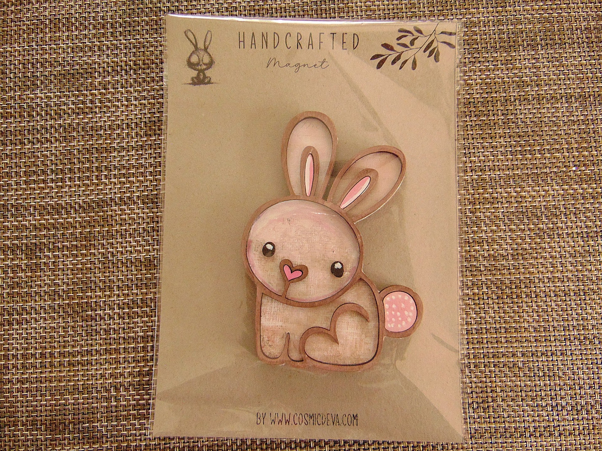 Super Cute Bunny Magnets – Handcrafted Wooden Bunny Fridge Magnet (Set of 1) - CosmicDeva