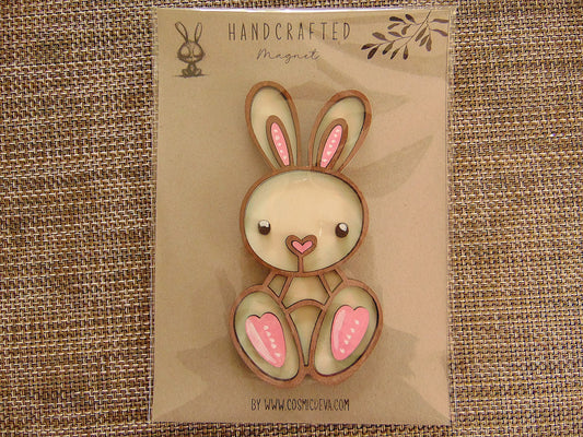 Super Cute Bunny Magnets – Handcrafted Wooden Bunny Fridge Magnet (Set of 1) - CosmicDeva