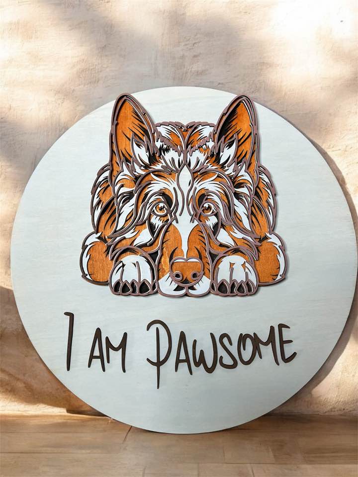 Personalized German Shepherd Portrait, 3D Dog Wooden Wall Décor – made to order - CosmicDeva