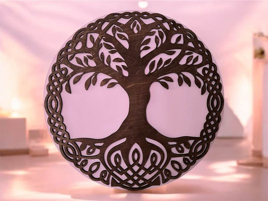 W-024 Celtic Tree of Life Wooden Wall Décor, Symbolic Tree of Life Sign - CosmicDeva