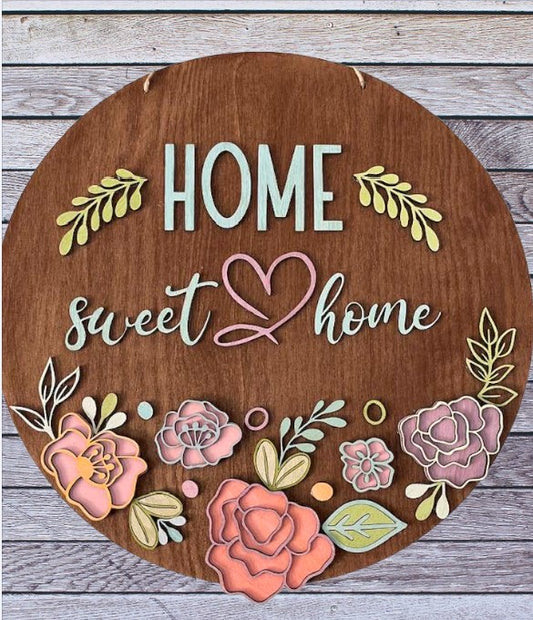 Welcome guests to your home with this charming "Home Sweet Home" door hanger. The lovely 3D flowers and pastel color design make it a standout addition to your seasonal decor. Handcrafted with love, each piece is unique and adds a personal touch. Perfect as a gift, we'll include a handwritten note with your message. Make your entryway a sunny, welcoming spot all season long!