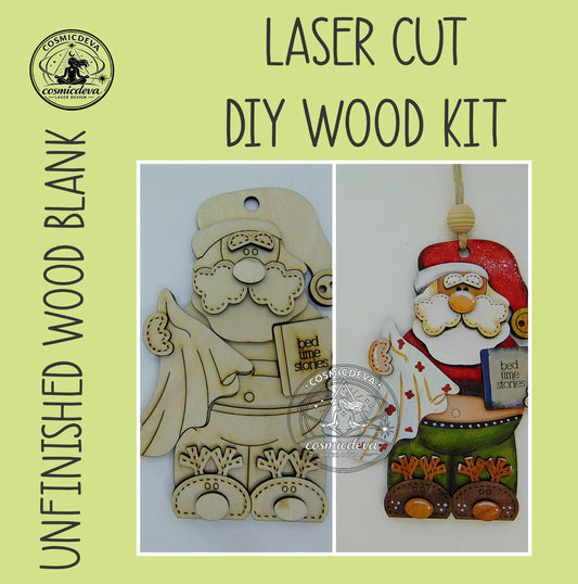 Wooden Snowman Christmas Ornament with Scarf and Hat • Wood Blanks,  Ready to Paint or Hand Painted • DIY Holiday Craft • Layered Wood Ornament  - CosmicDeva