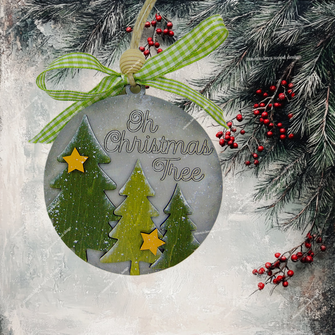 Bring a touch of artisan charm to your holiday decor with this handcrafted 3D layered Christmas ornament. this piece features a whimsical winter scene that adds depth and texture to your Christmas tree.