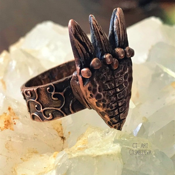 Flaming Heart Copper Boho Ring, Size 8.5 Ring. handcrafted one of a kind flaming heart boho ring made of pure copper. The copper ring was oxidized to bring out the beautiful texture and give it an antique look. This ring is sealed with varnish. - CosmicDeva
