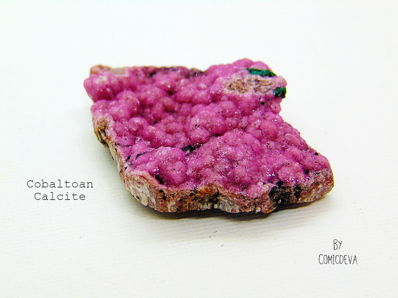 Glistering lustrous rose bubble gum pink color saturated bubbly boitroyal specimen of pink cobaltoan calcite, Cobaltoan Dolomite on matrix. The stunning crystals are small and very sparkly. Great for collectors or jewelry making.
